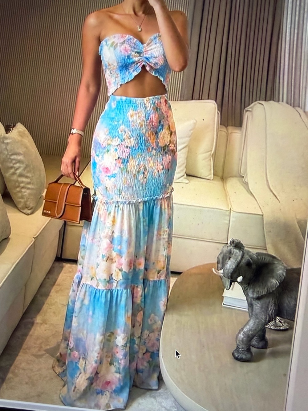 Watercolor Floral Bandeau Maxi Dress NWOT- Size M